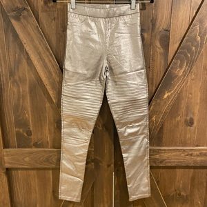 Ooberswank Gold Leather Leggings